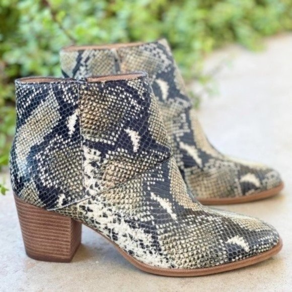 Madewell Shoes - Madewell Rosie Snakeskin Ankle Boots Booties